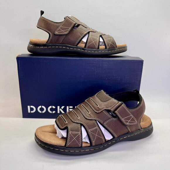 Dockers Shorewood Sandals Mens Size 10M Brown Fisherman Comfort Casual Shoes - Picture 1 of 12